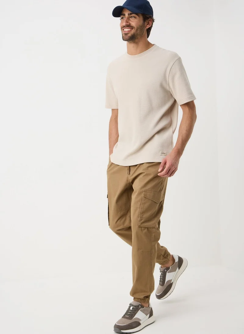 ماتلان Beige Cuffed Cargo Trousers